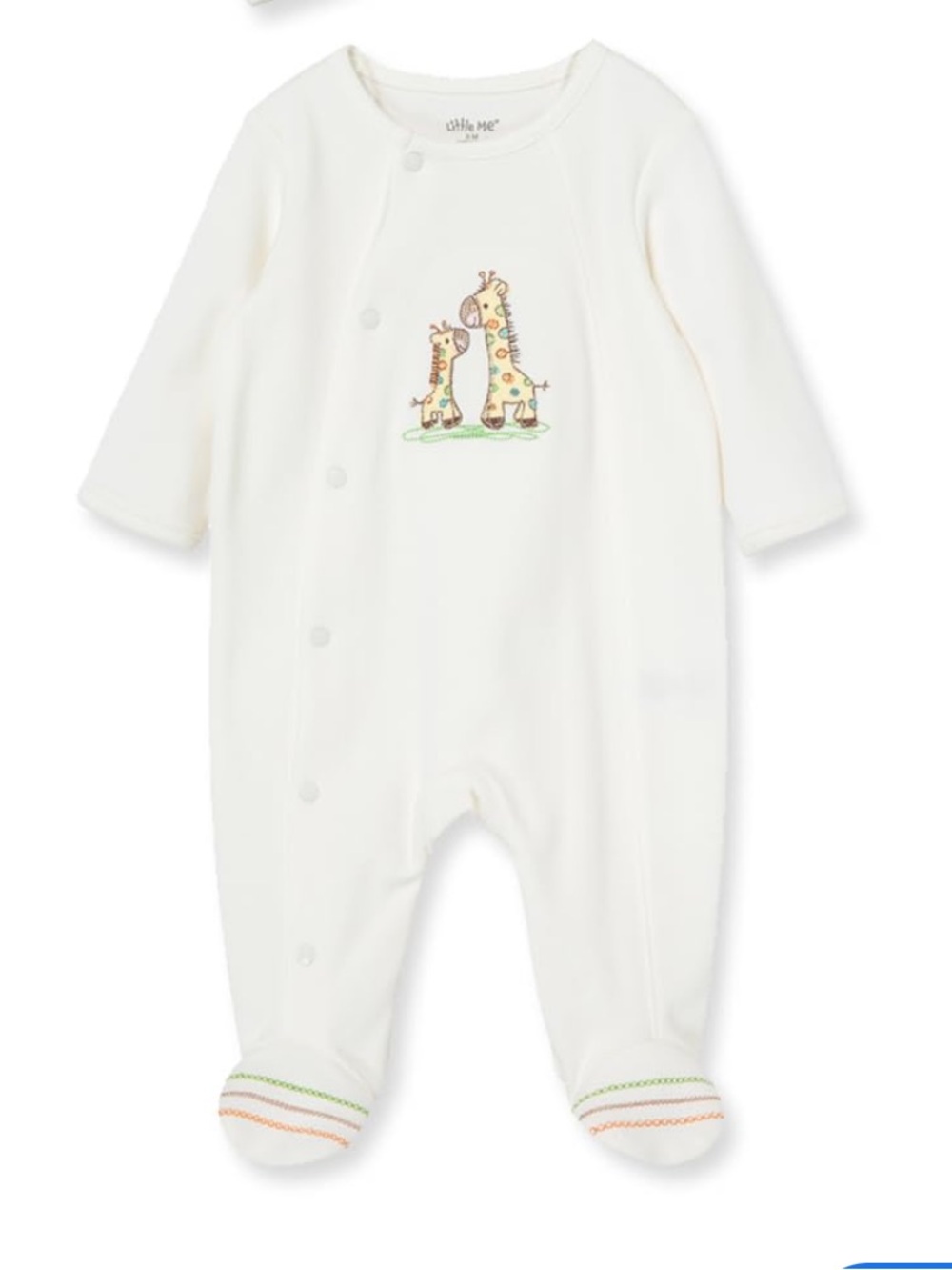 Little Me Footies Onesie Giraffe Cream